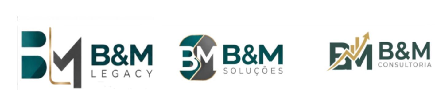 Logos da B&M Legacy, B&M Soluções e B&M Consultoria